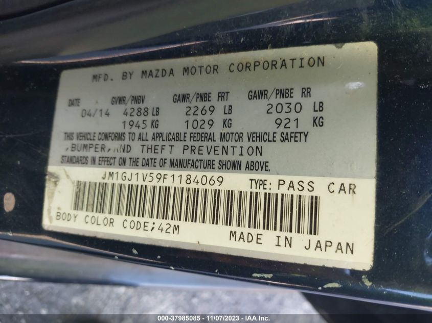 2015 MAZDA MAZDA6 I TOURING - JM1GJ1V59F1184069