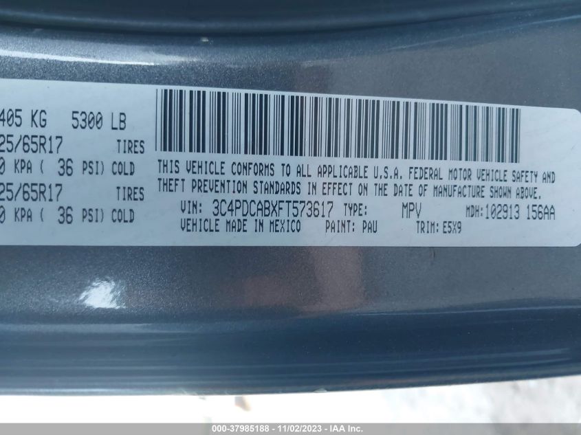 2015 DODGE JOURNEY SE - 3C4PDCABXFT573617