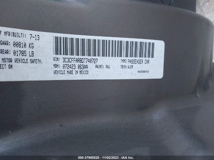 2013 FIAT 500 POP - 3C3CFFAR8DT740727