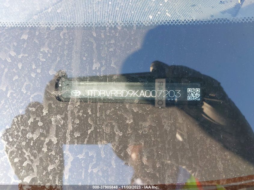 2019 TOYOTA MIRAI JTDBVRBD9KA007203
