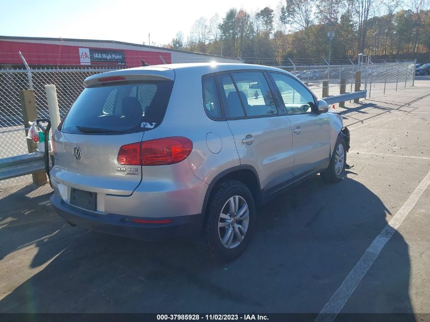 2013 VOLKSWAGEN TIGUAN S - WVGBV3AX6DW567738