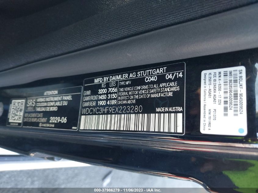 2014 MERCEDES-BENZ G 550 4MATIC - WDCYC3HF9EX223280
