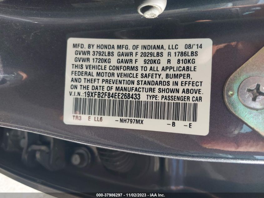 2014 HONDA CIVIC EX - 19XFB2F84EE268433