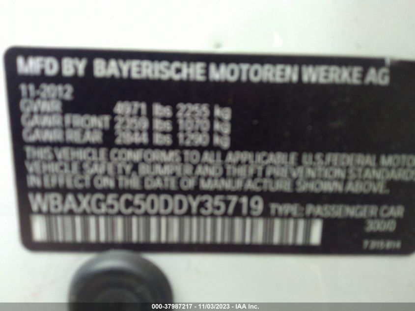 2013 BMW 528I WBAXG5C50DDY35719