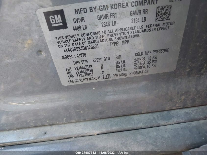 2013 BUICK ENCORE - KL4CJGSB4DB120860
