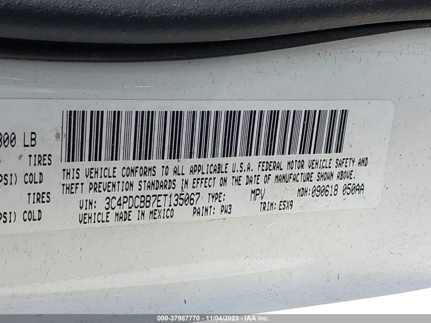 2014 DODGE JOURNEY SXT - 3C4PDCBB7ET135067