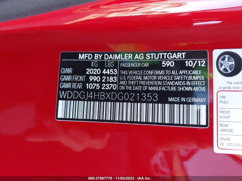 2013 MERCEDES-BENZ C 250 WDDGJ4HBXDG021353