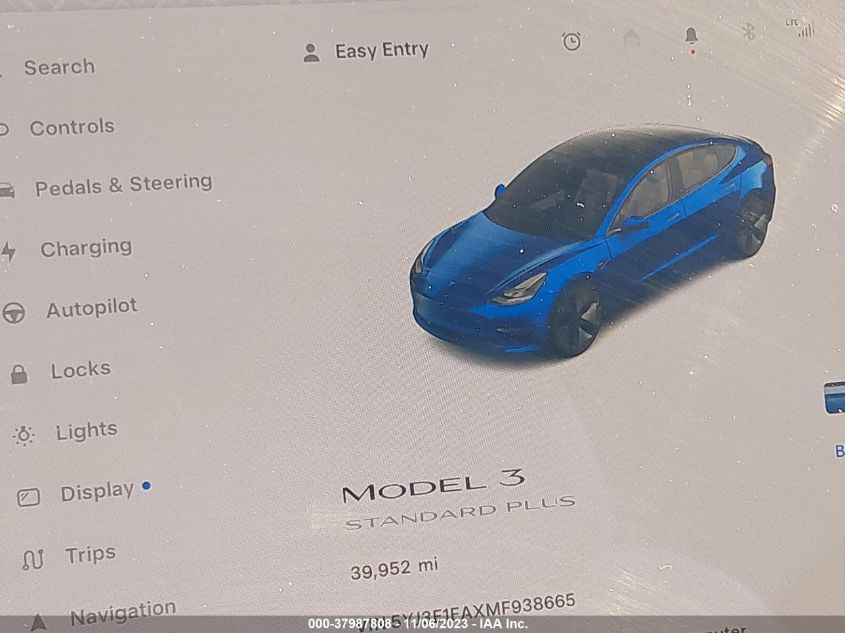 2021 TESLA MODEL 3 - 5YJ3E1EAXMF938665