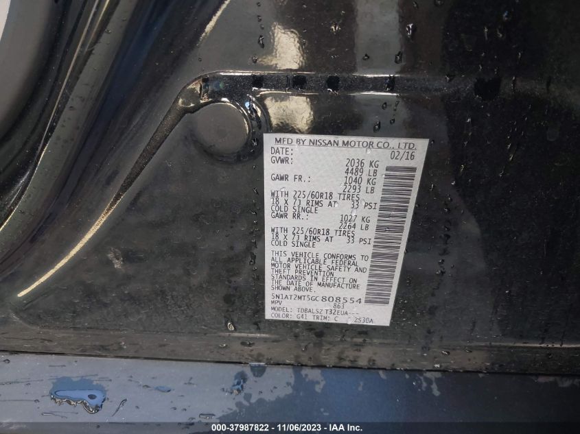 2016 NISSAN ROGUE SL - 5N1AT2MT5GC808554