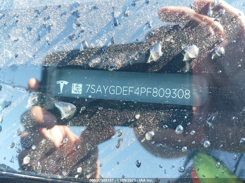 VIN 7SAYGDEF4PF809308 2023 TESLA MODEL Y