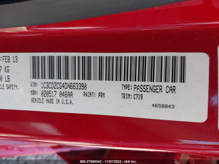 2013 DODGE AVENGER SXT - 1C3CDZCG4DN663390