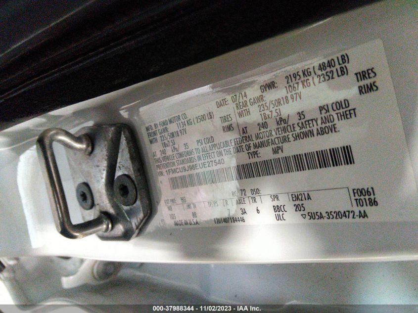 2014 FORD ESCAPE TITANIUM - 1FMCU9J98EUE27540