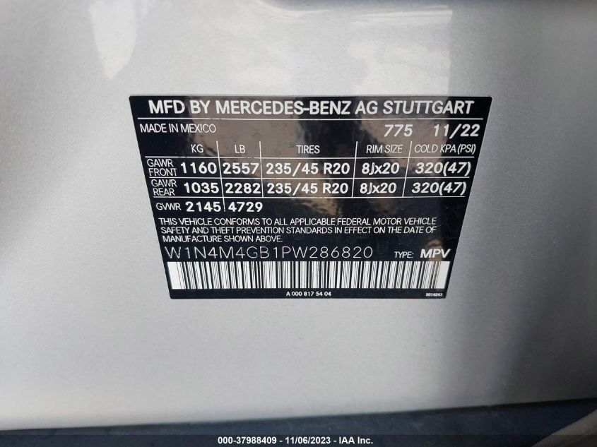 2023 MERCEDES-BENZ GLB 250 W1N4M4GB1PW286820