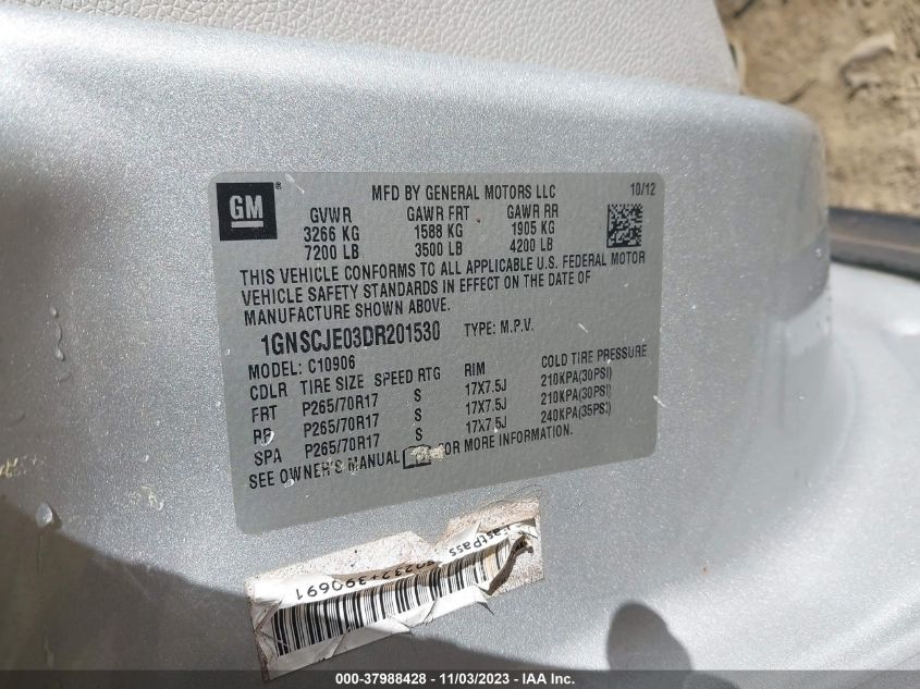 2013 CHEVROLET SUBURBAN 1500 LT - 1GNSCJE03DR201530