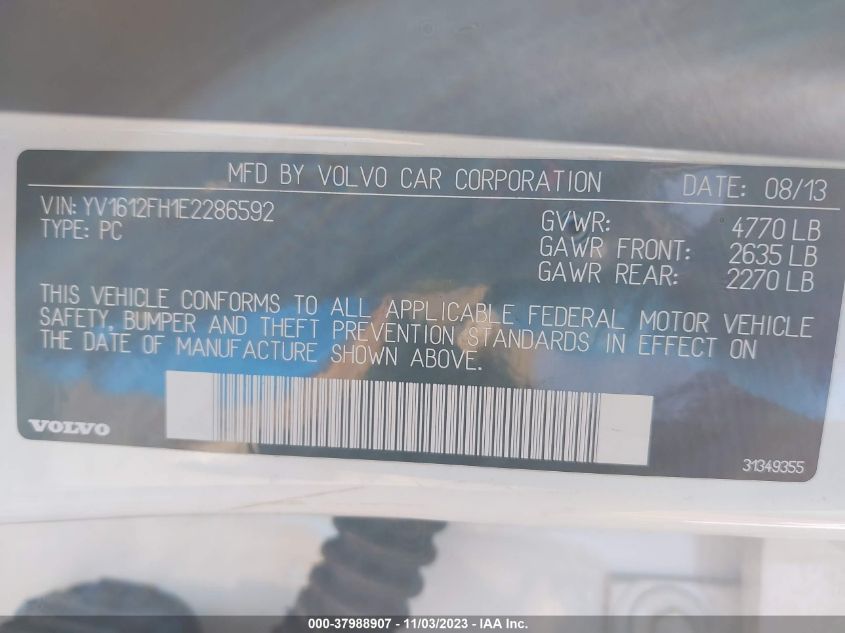 2014 VOLVO S60 T5/T5 PLATINUM - YV1612FH1E2286592