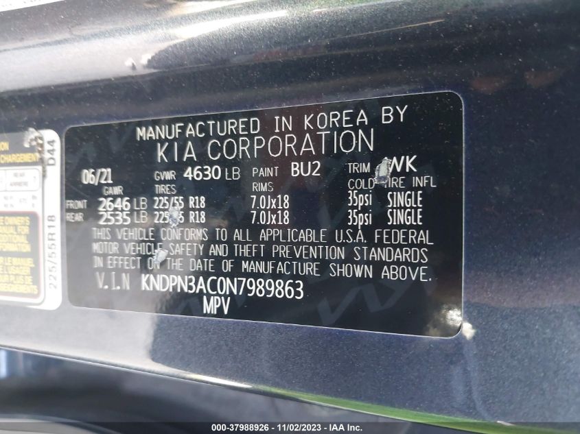 2022 KIA SPORTAGE EX - KNDPN3AC0N7989863