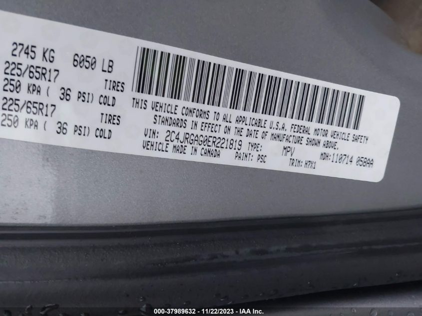 2014 RAM CARGO TRADESMAN 2C4JRGAG0ER221819