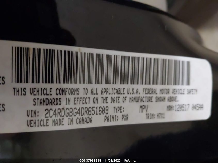 2013 DODGE GRAND CARAVAN SE - 2C4RDGBG4DR651609