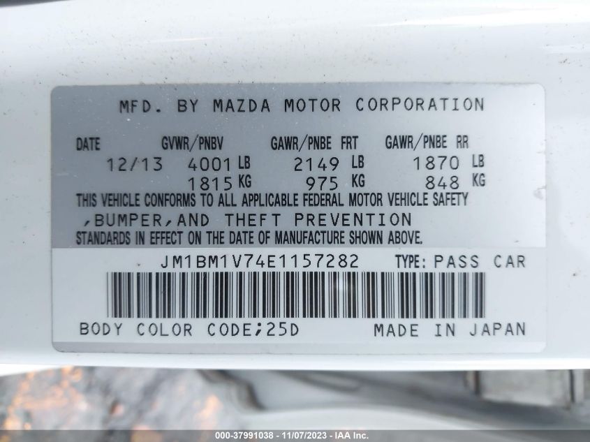 2014 MAZDA MAZDA3 I TOURING - JM1BM1V74E1157282