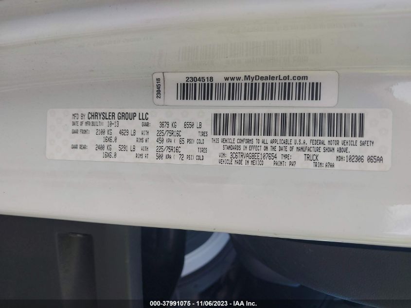 2014 RAM PROMASTER - 3C6TRVAG8EE107654