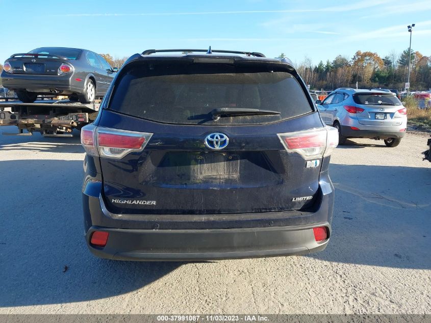 2014 TOYOTA HIGHLANDER HYBRID LIMITED 5TDDCRFH3ES005191