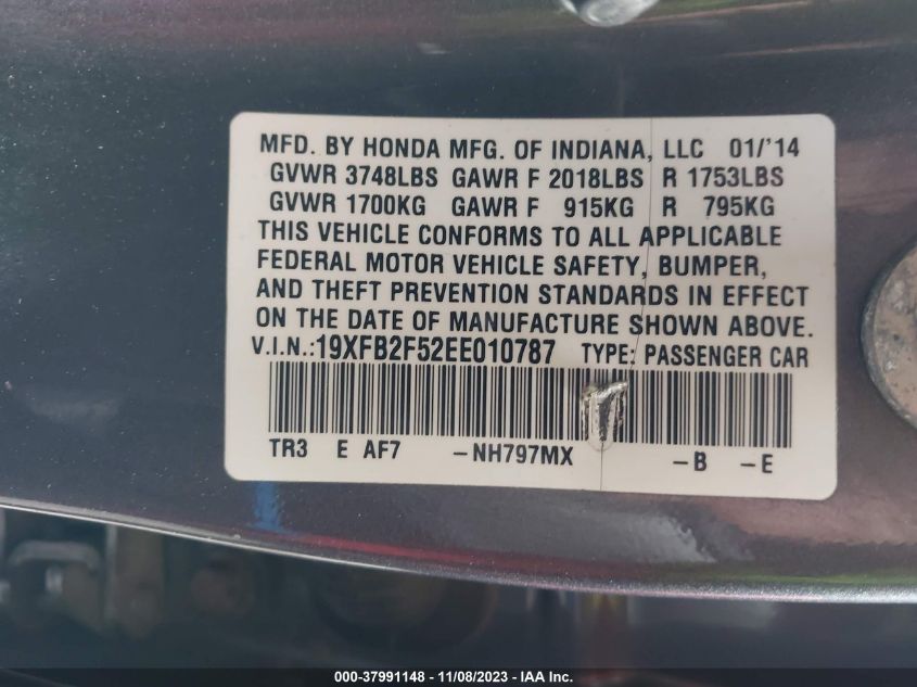 2014 HONDA CIVIC LX - 19XFB2F52EE010787
