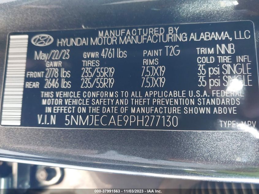 2023 HYUNDAI TUCSON LIMITED - 5NMJECAE9PH277130