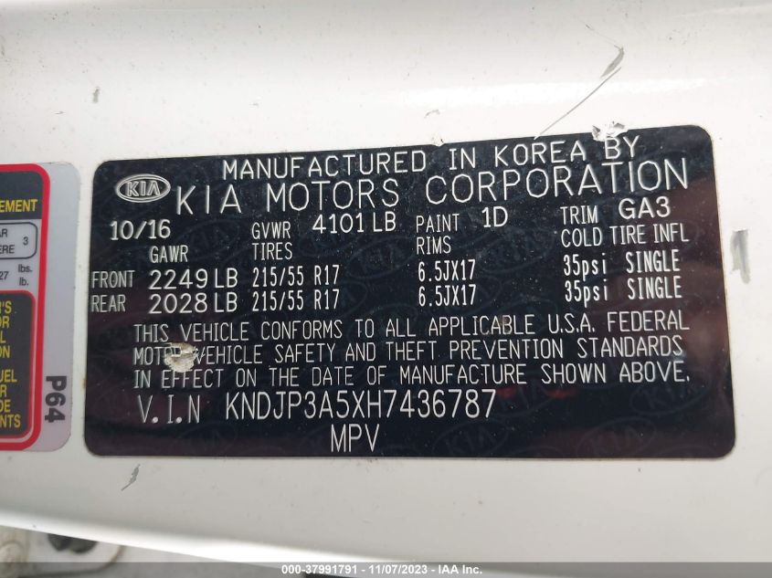 2017 KIA SOUL + - KNDJP3A5XH7436787