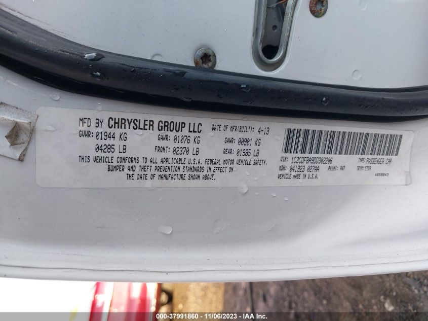 2013 DODGE DART SXT - 1C3CDFBA9DD302206