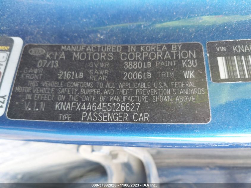 2014 KIA FORTE LX - KNAFX4A64E5126627