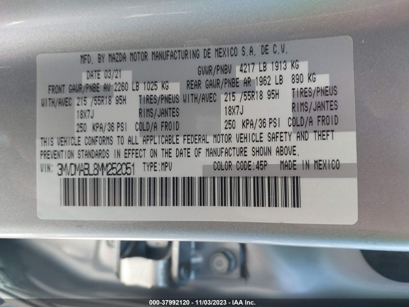 2021 MAZDA CX-30 SELECT - 3MVDMABL8MM252051