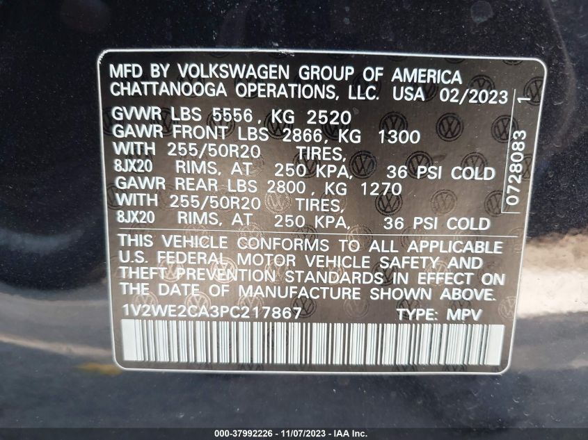 2023 VOLKSWAGEN ATLAS CROSS SPORT SE - 1V2WE2CA3PC217867
