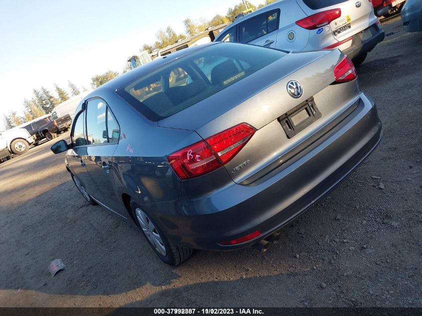 2015 VOLKSWAGEN JETTA SEDAN 2.0L S 3VW2K7AJ6FM316931
