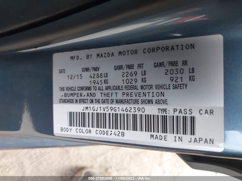 2016 MAZDA MAZDA6 I TOURING - JM1GJ1V59G1462390