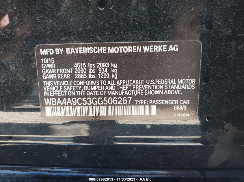 2016 BMW 428I GRAN COUPE 428I WBA4A9C53GG506267