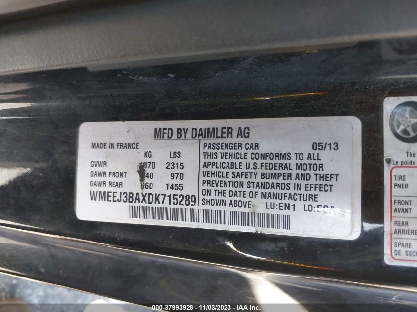 2013 SMART FORTWO PASSION/PURE WMEEJ3BAXDK715289
