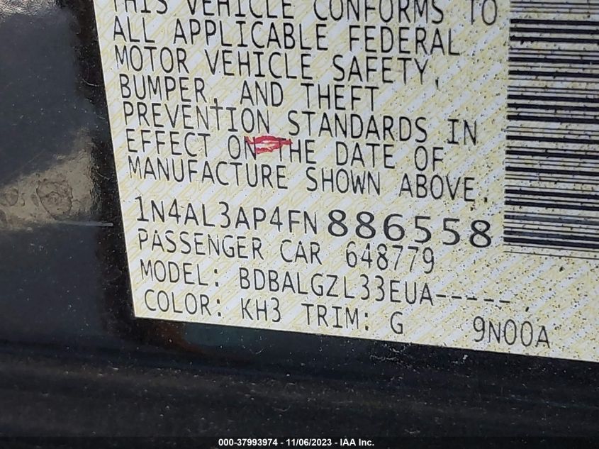 2015 NISSAN ALTIMA 2.5 - 1N4AL3AP4FN886558