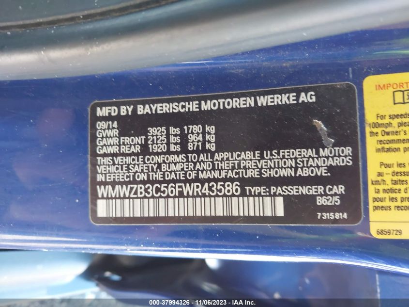 2015 MINI COUNTRYMAN COOPER - WMWZB3C56FWR43586