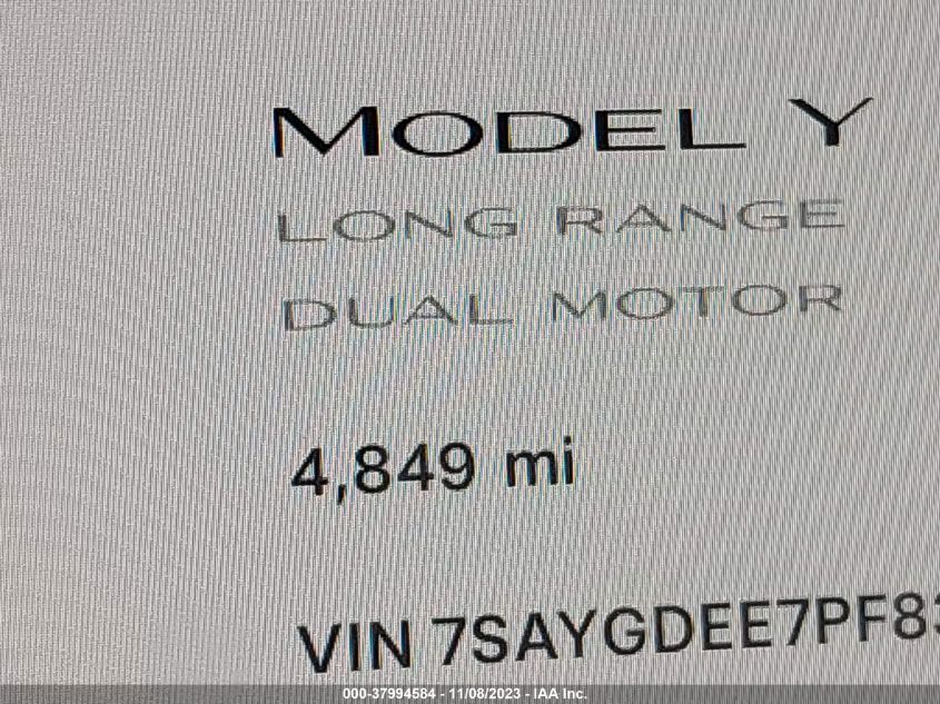 2023 TESLA MODEL Y - 7SAYGDEE7PF831651