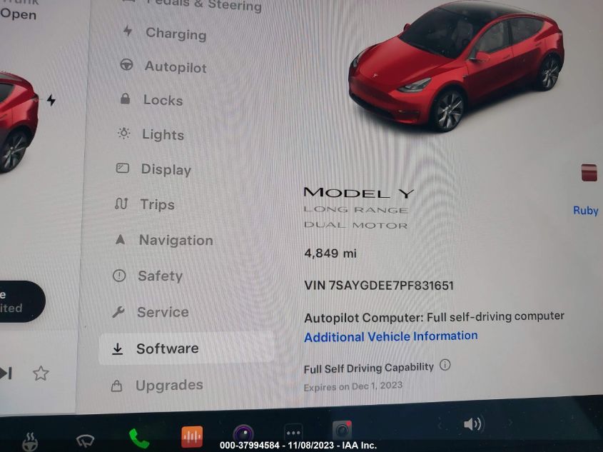 2023 TESLA MODEL Y - 7SAYGDEE7PF831651