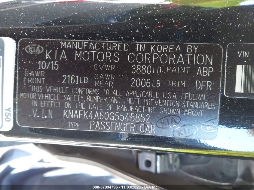 2016 KIA FORTE LX - KNAFK4A60G5545852