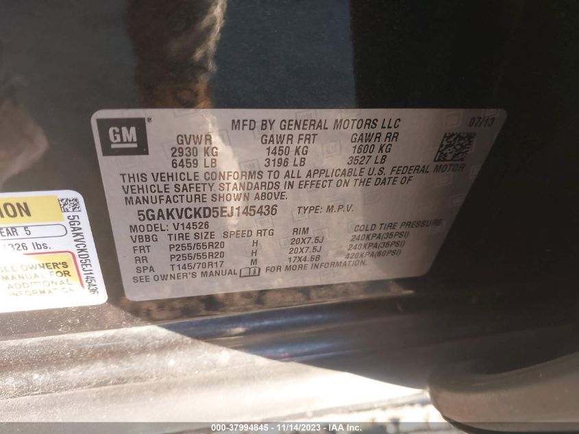 2014 BUICK ENCLAVE PREMIUM - 5GAKVCKD5EJ145436
