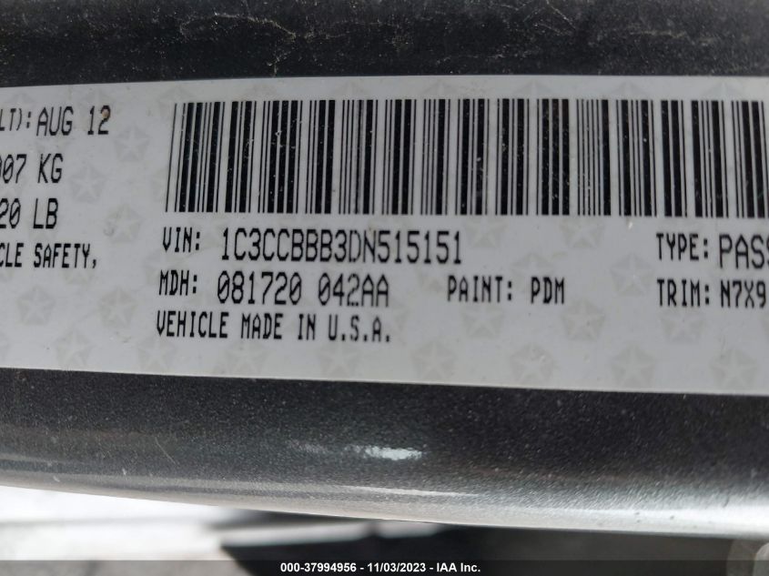 2013 CHRYSLER 200 TOURING - 1C3CCBBB3DN515151