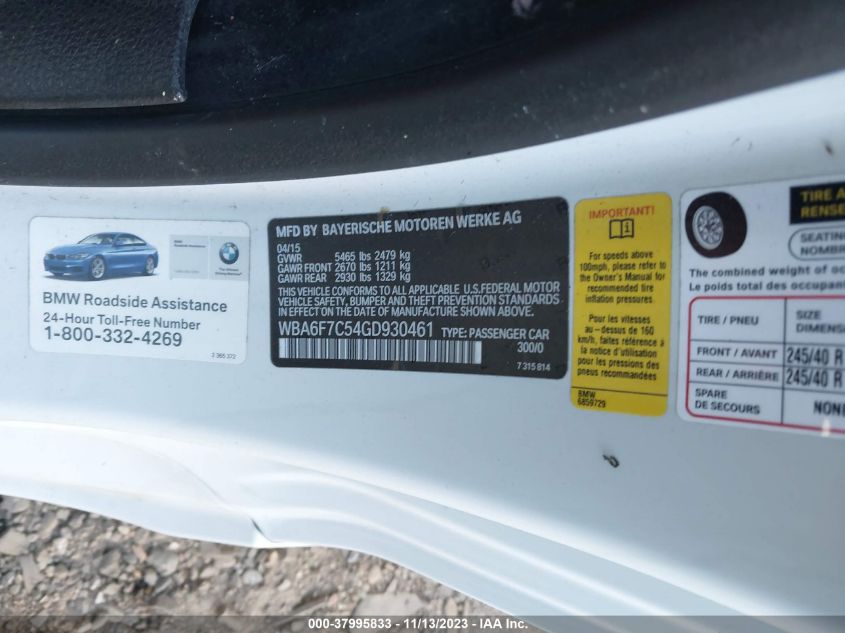 2016 BMW 650I XDRIVE - WBA6F7C54GD930461