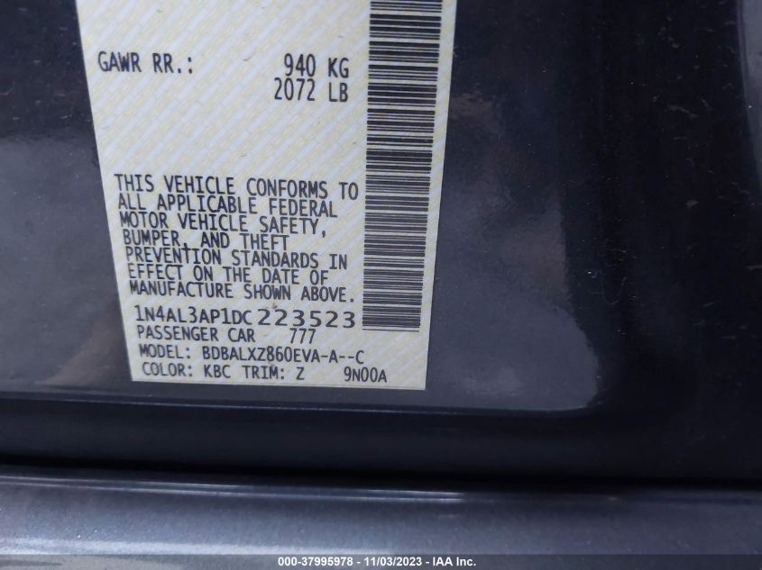 2013 NISSAN ALTIMA 2.5/S/SV/SL - 1N4AL3AP1DC223523
