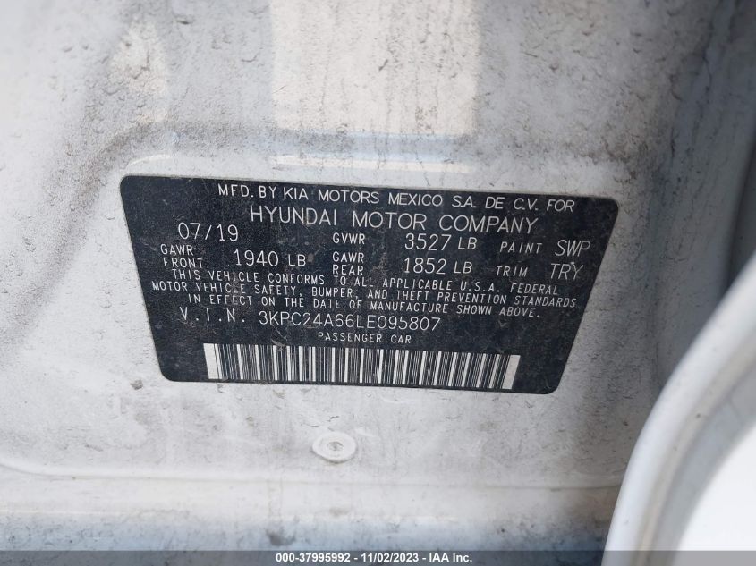 2020 HYUNDAI ACCENT SE - 3KPC24A66LE095807