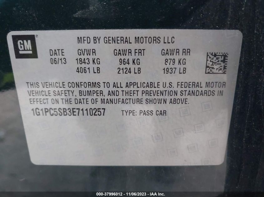 2014 CHEVROLET CRUZE 1LT AUTO - 1G1PC5SB3E7110257