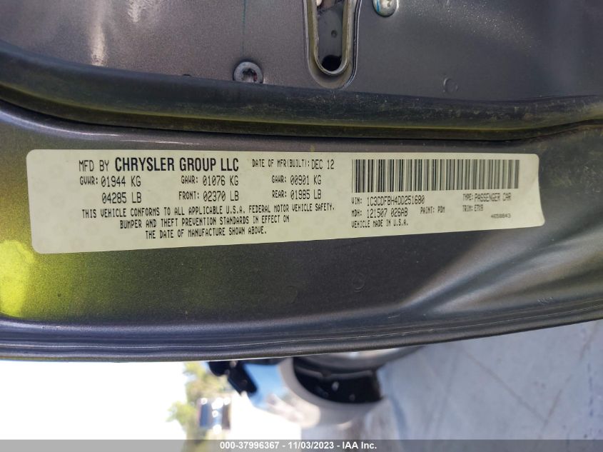 2013 DODGE DART SXT - 1C3CDFBH4DD251680