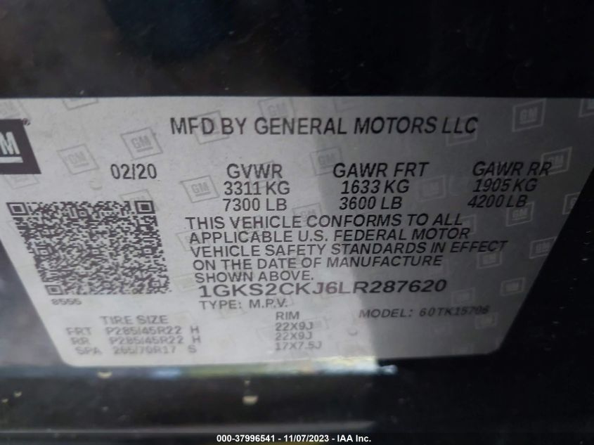 2020 GMC YUKON 4WD DENALI - 1GKS2CKJ6LR287620