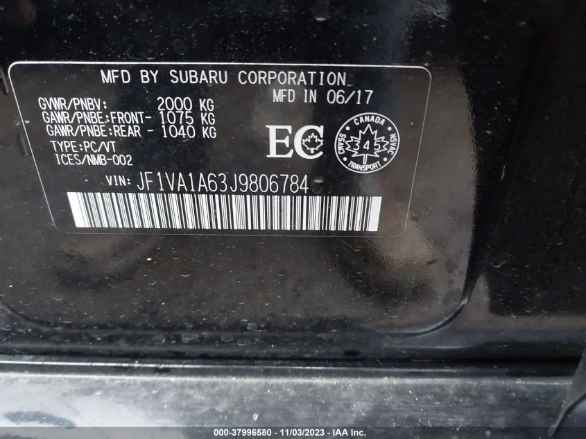 2018 SUBARU WRX - JF1VA1A63J9806784